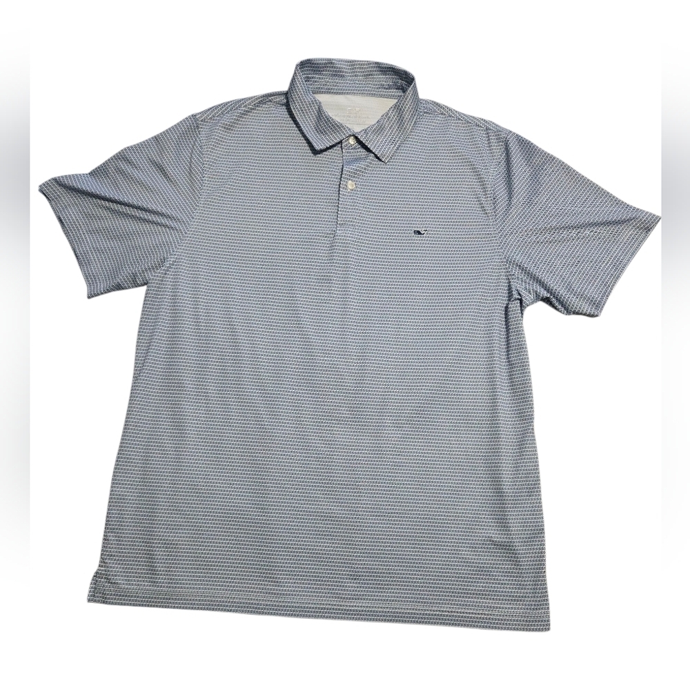 Vineyard Vines Navy and White Performance Short Sleeve Golf Polo XL